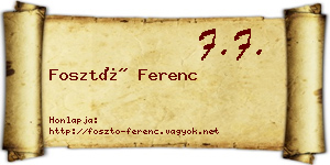 Fosztó Ferenc névjegykártya