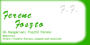 ferenc foszto business card